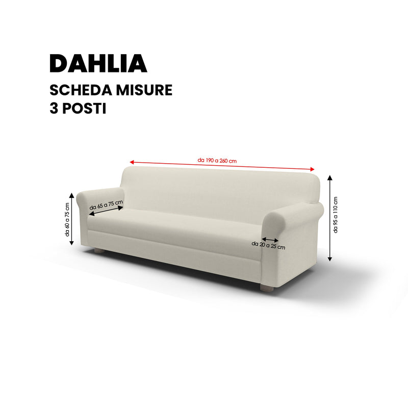 Copridivano Elasticizzato in Poliestere Dahlia Grigio Scuro Varie Misure