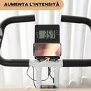 Cyclette Pieghevole Magnetica 8 Livelli Display LCD 97x43x110 cm Nero 