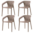 Set 4 Sedie da Giardino Impilabili 54x74x57 cm in Polipropilene Siena Tortora