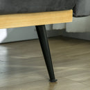 Divano Letto Singolo Clic Clac 206x81x83 cm in Tessuto Effetto Velluto con 2 Cuscini Grigio 