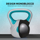 Kettlebell 10 kg con Base Piatta e Impugnatura 25x16x27,5 cm in PU e Sabbia Blu      