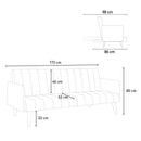 Divano Letto Clic Clac 172x86x80 cm in Tessuto Nero