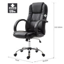 Poltrona Direzionale da Ufficio Ergonomica in Similpelle Nero 