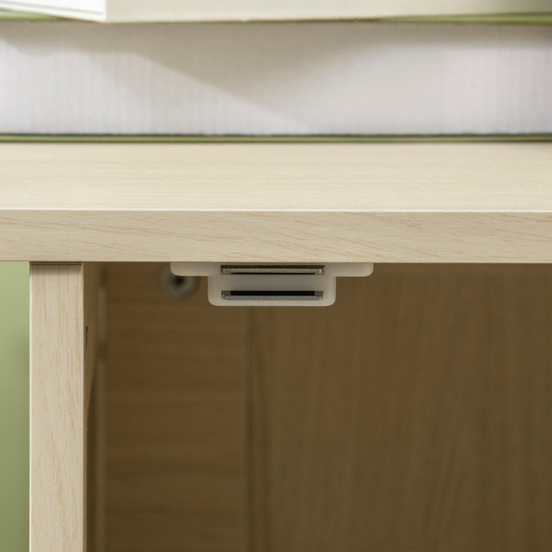 Lettiera per Gatti a Mobile 80x48x55 cm in Legno e Acciaio Quercia