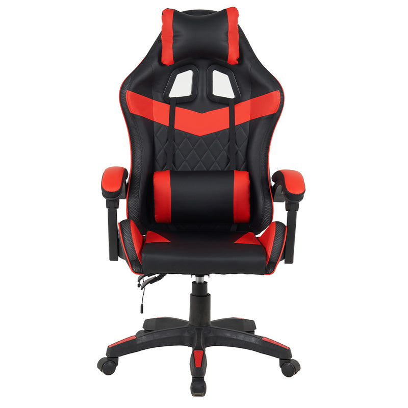 Sedia da Gaming con Led RGB Altezza Regolabile 106-116 cm in Pelle PU Rosso e Nero  