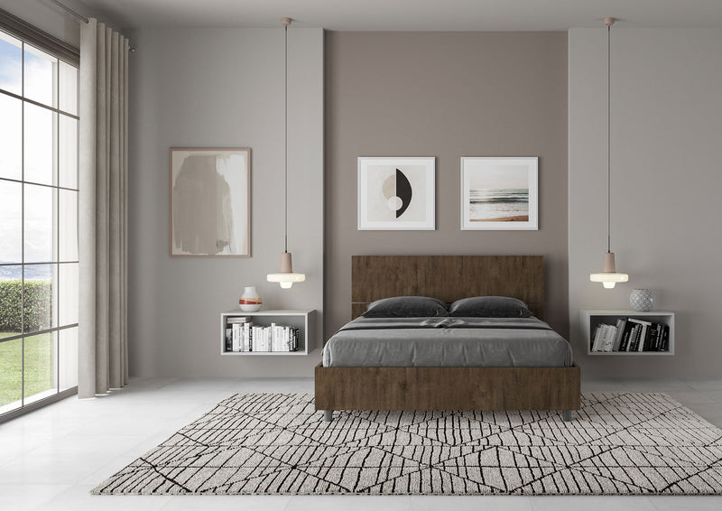 Letto Matrimoniale Francese Demas Testata Dritta  Noce Varie Misure