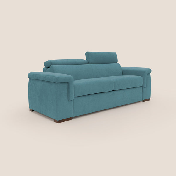 Divano Letto 3 Posti 240x100x95 cm in Tessuto Azzurro sconto