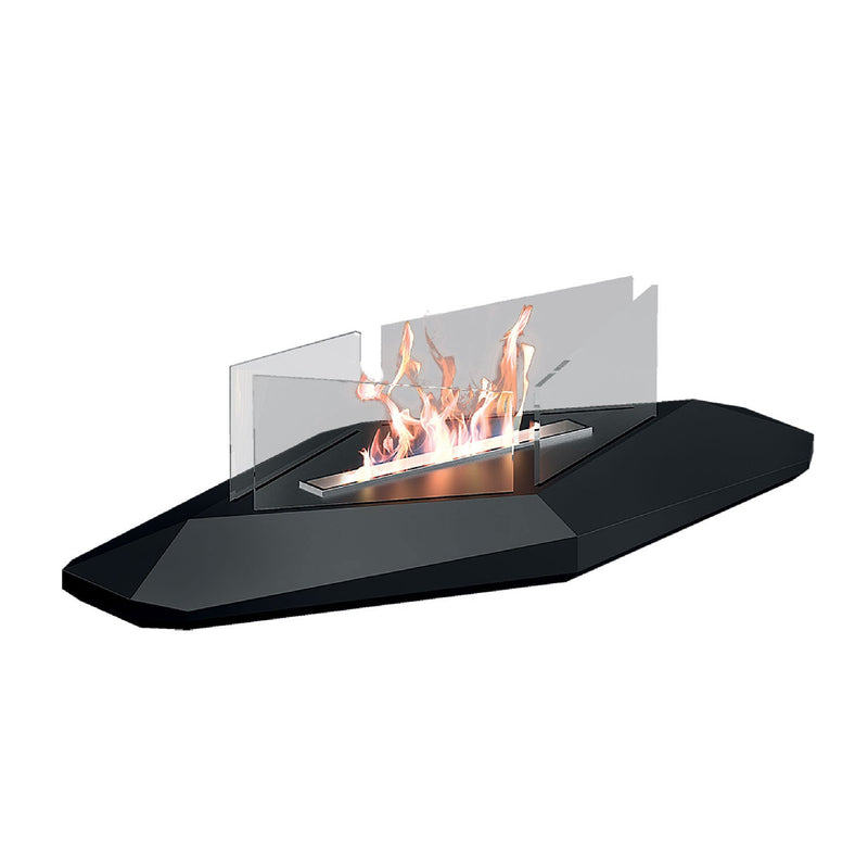 Camino a Bioetanolo da Tavolo 59,8x30,4x18 cm 1500W 0,4L Boston Nero 