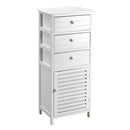 Cassetiera con 3 Cassetti e 1 Anta in Legno Paulownia Bianco Fadi