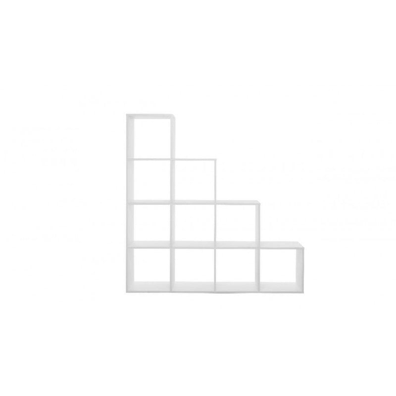Libreria a scala 140x33x140 cm 10 cubi Udine 2 bianco