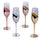 Set 4 Sektgläser Chic Flûte Glas Villa d'Este Home Tivoli 4 verschiedene Farben
