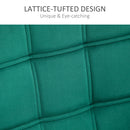 Poltroncina Imbottita 64x62x72,5 cm in Tessuto Effetto Velluto Verde