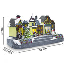 Villaggio Natalizio Città di Natale 38x15x20 cm con Luci Suoni e Movimento