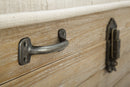 Set 2 Pouf Contenitore Tirana Coppia 102x43,5x49,5 - 82x36x37 cm in Legno e Ferro 