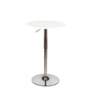 Tavolino Alto da Bar Tondo Ø60x70,5/91,5 cm Regolabile in Altezza Leon Bianco