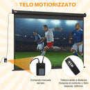 Telo Proiettore 100"" Regolabile con Telecomando Formato 4:3 203x152 cm Nero