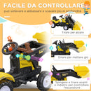 Escavatore A Pedali per Bambini con Ruspa Giallo   