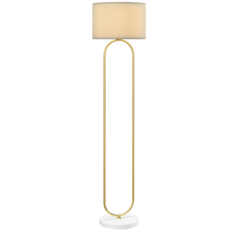 Lampada da Terra Moderna Design ad Arco Ø38x156 cm in Metallo e Tessuto Oro  