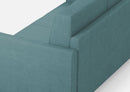 Divano Angolare 5 Posti 221x221x85 cm Karay in Tessuto Petrolio