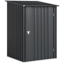 Casetta da Giardino Porta Attrezzi 100x104x160 cm con Porta in Acciaio Galvanizzato Grigio Scuro      