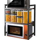 Scaffale da Scrivania Multiuso 3 Ripiani 53x35x80 cm per Stampante Ufficio in MDF Noce e Nero