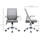 Sedia da Ufficio Ergonomica con Supporto Lombare 62,5x55x94-104 cm in Tessuto a Rete Grigio 