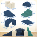 Set 7 Costruzioni Morbide per Bambini 6 mesi - 3 Anni Rivestimento in Velluto Blu   