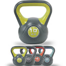 Kettlebell Attrezzo Fitness Peso in Ghisa da 10 kg con Impugnatura Ergonomica Grigio e Giallo      