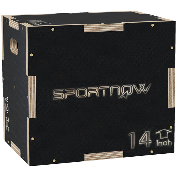 prezzo Box Jump Pliometrico a 3 Altezze 41-36-31 cm in Legno Antiscivolo Nero