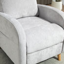 Poltrona Relax Reclinabile 150° con Poggiapiedi 68x90x106 cm in Tessuto Effetto Lino Grigio Chiaro 