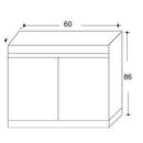 Mobile Lavatoio in Ceramica 2 Ante e Strofinatoio Integrato 60x60x86A cm Bianco Opaco