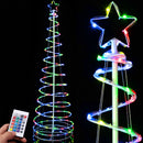 Albero di Natale Luminoso 135 Luci a LED Spirale per Interno ed Esterno 180 cm