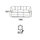 Divano 3 Posti Reclinabile Manuale 194x97x101 cm in Similpelle Rudy Marrone