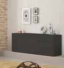 Credenza 2 Ante + 3 Cassetti 170x40x60,5 cm Metis Antracite Lucido