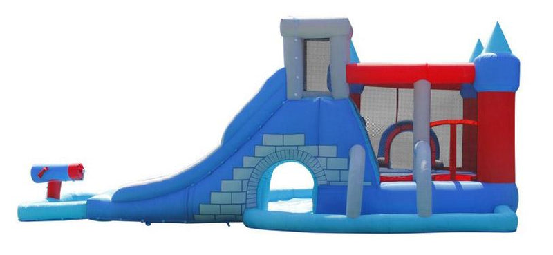 Castello Giostra Gonfiabile Acquatico Splash Park con Pompa Happy Hop