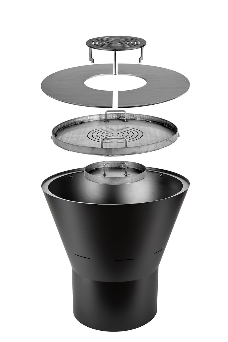 Barbecue a Legna Ø80x78 cm Azalea in Acciaio Effetto Ruggine