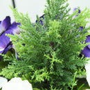 Vaso Fiori Finti di Phalaenopsis H45 cm Pianta Finta Fiori Viola e Bianchi