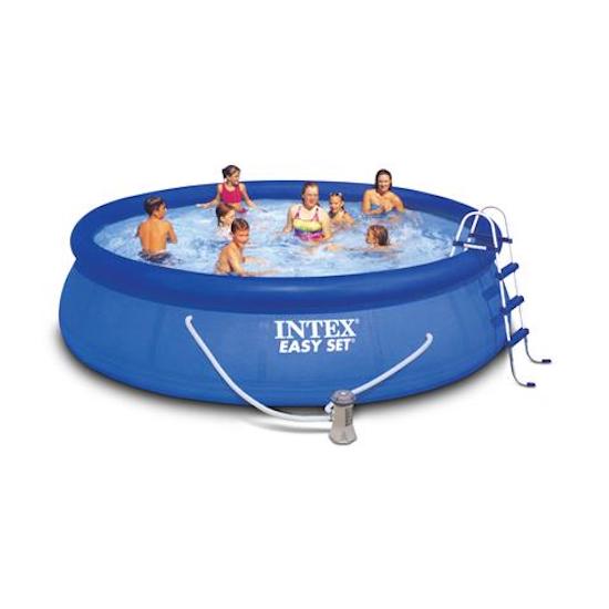 Piscina Autoportante Fuori Terra Rotonda H122x457cm con Pompa Scaletta e Teli Intex Easy Set 457