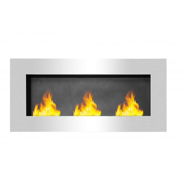Bioethanol Wandkamin 150x70x22 cm Keira Schwarz und Stahl online
