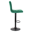 Set 2 Sgabelli 44x38x63/82 cm in Velluto con Base Nera Ottanio