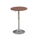 Tavolino Alto da Bar Tondo Ø60x70,5/91,5 cm Regolabile in Altezza Leon Marrone