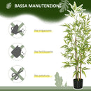 Set 2 Piante Artificiali di Bambù da 120 cm in PEVA con Vasi in PP   