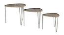 Tavolinetti Delhi Set 3 Pz Ø53,5x54x47-45,5x46x41-38x38x35 cm in Ferro Nero e Bronzo