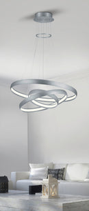 Lampada a Sospensione da Interno a LED in Metallo Alluminio Spazzolato