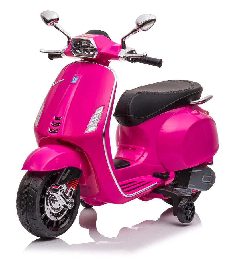 Moto Elettrica per Bambini Licenza Ufficiale Piaggio Vespa Sprint 12V con Rotelle Luci e Suoni Rosa