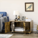 Mobile Porta Lettiera per Gatti 91x52x49,5 cm con Tiragraffi Marrone