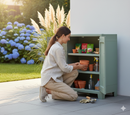 Armadio da Giardino 2 Ripiani 80x44x100 cm Keter Planet Outdoor Basso Grigio e Verde
