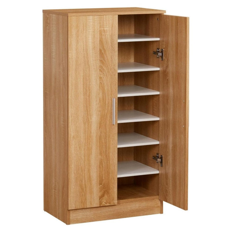 Scarpiera 2 Ante 108x55x36 cm in legno rovere chiaro