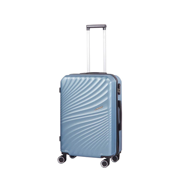 Trolley Valigia Media Rigido 4 Ruote con Combinazione in ABS Ravizzoni Amalfi Blu Acciaio sconto