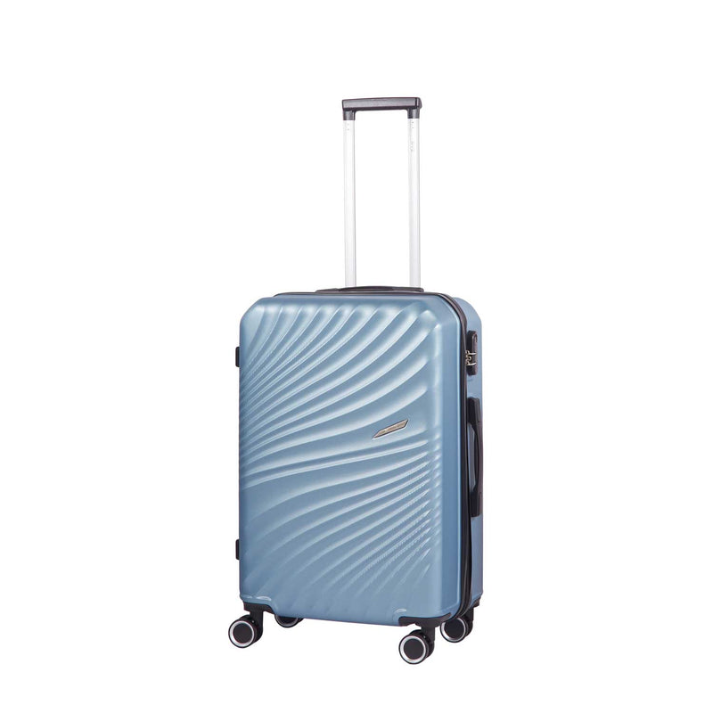 Trolley Valigia Media Rigido 4 Ruote con Combinazione in ABS Ravizzoni Amalfi Blu Acciaio